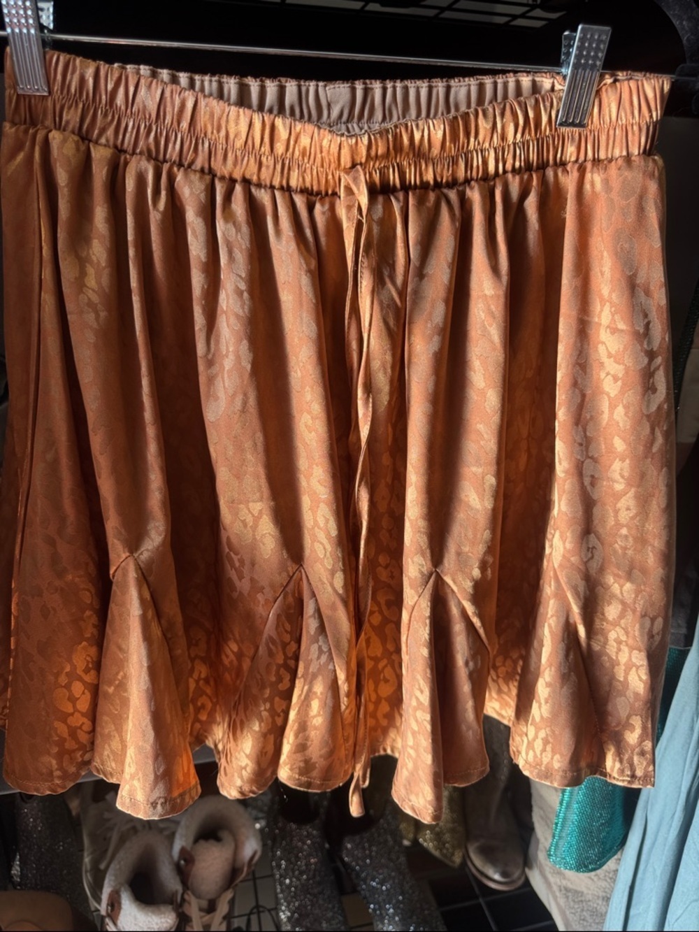 1.4.3. Story by Line Up Orange Jacquard Ruffle Skirt